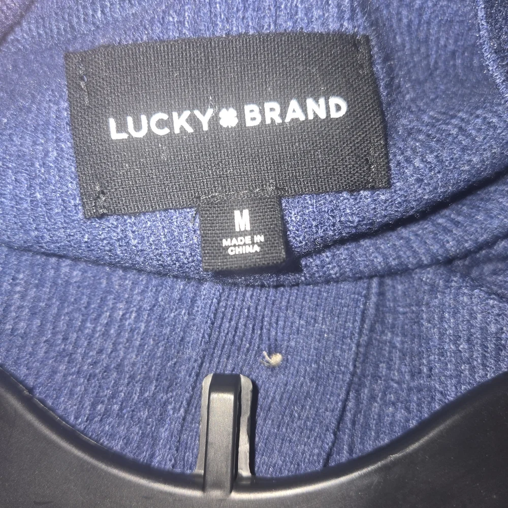 Lucky Brand Men's Indigo Henley Crewneck Sweater